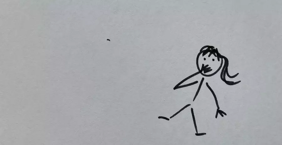 Titel-Bild cc Cleo mit Strichfigur auf Grauem Papier