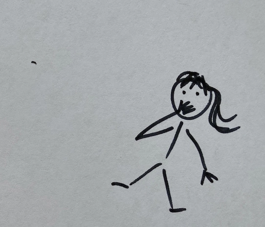 Titel-Bild cc Cleo mit Strichfigur auf Grauem Papier